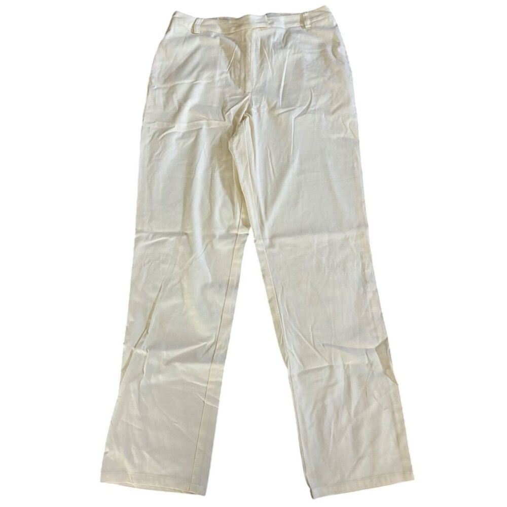 Liz Claiborne Lizsport Women's Beige Stretch Straight Leg Pants Size 14 - Picture 1 of 14